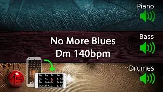 No More Blues in Dm - Backing Track / Play-along (140bpm)
