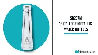 Personalized 16 oz. Edge Metallic Water Bottles