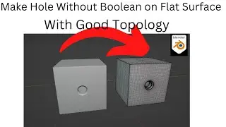 Hole on flat surface without boolean with Good Topology in Blender