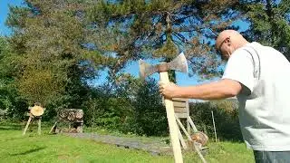 Axe Throwing, double-bit double spin