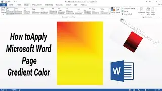 Microsoft Office Word Add Background Color, Gradient, Texture, Pattern, Picture.