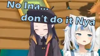 Gura cutely begging Ina for mercy
