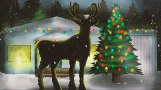 Reindeer and lights Speed draw + animation