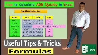 Microsoft Excel Tutorial | How to Calculate AGE Quickly in Excel - Part 42