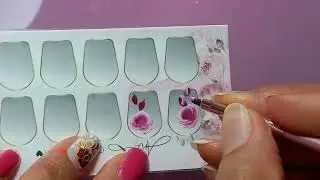 COMO FAZER ADESIVO DE UNHA DE ROSA REALISTA