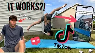 Trying TIKTOK Gymnastics Tutorials!! *painful*
