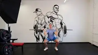 Толчок штанги из полного приседа с виса