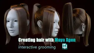Creating hair with Maya Xgen Interactive Grooming (Timelapse)