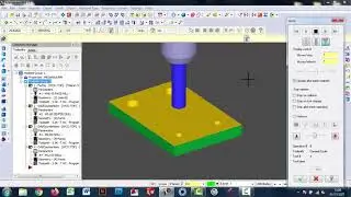 Mastercam X5 || Basic Milling Example ||  Facemill and drilling