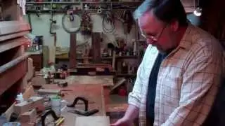 Using a hand saw for carpentry work