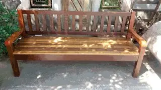 Banco rústico com peças de telhado - Rustic bench