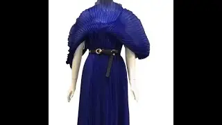 Handmade Pleated Elegant Dress with Long Skirt