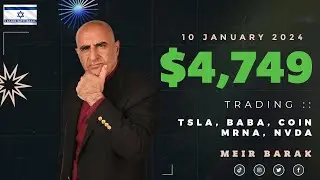 Live Day Trading Stocks Earning $4,749 trading MRNA, NVDA, TSLA, COIN & BABA on January 10th, 2024.