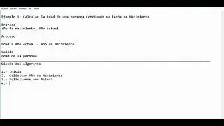 Pseudocodigo y Diseño de Algoritmos, Ejemplo: Edad de una Persona
