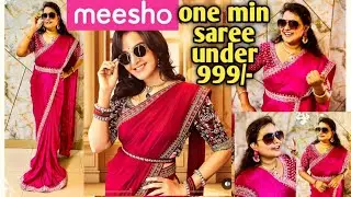 Meesho one min/ready to wear saree under 999/-| #meeshosareehaul #oneminutesaree #readytowearsaree