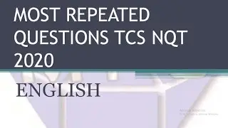 TCS NQT 2020 | ENGLISH SECTION PATTERN AND QUESTIONS