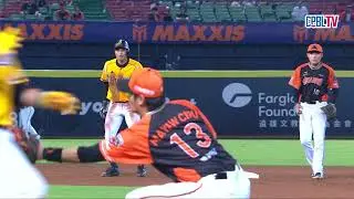 09/06 統一 VS 中信 七局下，陳俊秀擊出內野滾地球且安全上壘，統一提出挑戰，經輔助判決後改判為out，挑戰成功