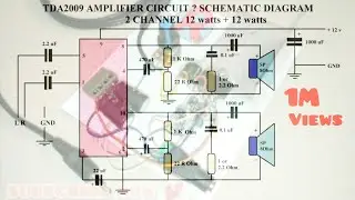 TDA2009A Amplifier 2 Channel | 12 watts + 12 Watts Subwoofer | TDA2009 Circuit Diagram |DIY Tutorial