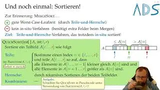 QuickSort | Algorithmen und Datenstrukturen - Vorlesung 08