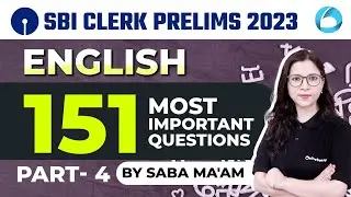 SBI Clerk 2023 | SBI Clerk Prelims English Most Important Questions 2023 | Part-4 | By Saba Ma'am