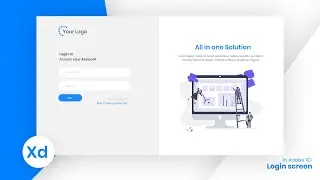 Adobe XD Web Design Tutorial - login page UI  | Illustration style