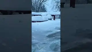 Midwest blizzard covers decks,  cars , roads, driveways and dad 😂 
