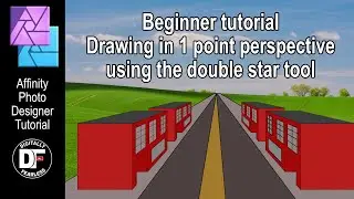 Drawing in 1 point perspective with the help of the double star tool. Affinity Photo tutorial.