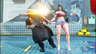 Poison Slaps Ryu. Street Fighter V