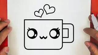HOW TO DRAW A CUTE CUP MILK COFFEE, STEP BY STEP, DRAW Cute things