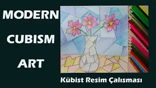 MODERNİSM CUBİSM ART/KÜBİST RESİM ÇALIŞMASI #görselsanatlardersi #drawing #resimdersi #cubismart