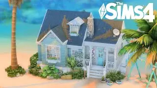 Turquoise Beach House - Sims 4 Speed Build with CC