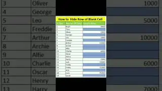 How to Hide Row of Blank Cells with Short Key " Ctr + 9"