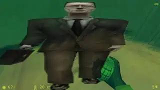 Wide G-Man Walking and Speedrunning Half-Life