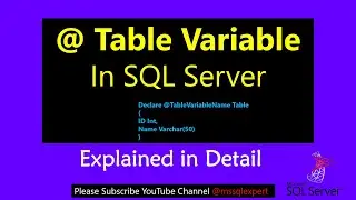 table variable | sql server table variable | sql server declare table | declare table