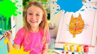 Nastya and Dad drawing competition for kids