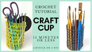 How to Crochet Desk Organizer Tutorial - Craft Organizer Crochet Pattern