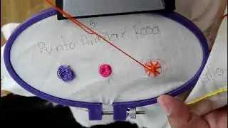 bordado, punto rosa o punto de telaraña, bordado para principiantes, puntadas basicas