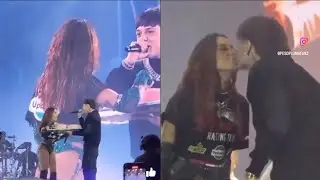 Peso Pluma Kisses Anitta on Her Birthday 👀