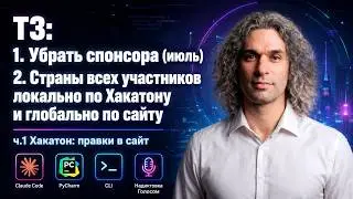 Убрать спонсора. Страны всех участников локально по Хакатону и глобально по сайту. ч.1 Хакатон: dev