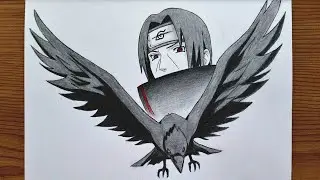 How To Draw Itachi With Crow || Easy Step By Step Anime Drawing