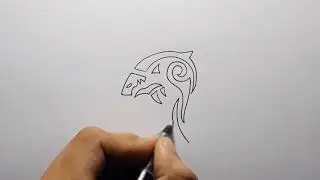 Simple tribal shark tattoo design