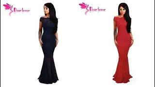 Покупки одежды с Aliexpress - Сексуальное женское длинное платье с открытыми плечами