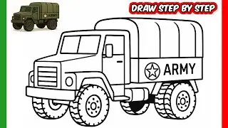 How to Draw a Military Truck Step by Step #militarytruck #howtodraw