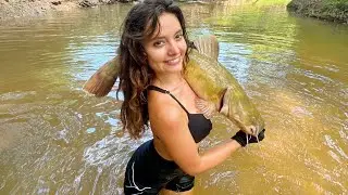 CATFISH NOODLING & He Bit Way Too Hard!