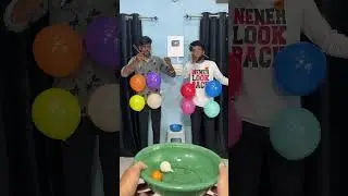 Put The Ball In Bucket With Multi Colour Pop Balloon Challenge #shorts