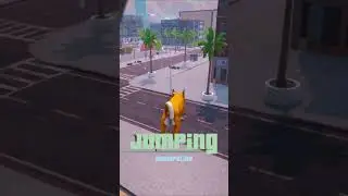 Doge Simulator: Doge Simulator Cop jumps on a trampoline