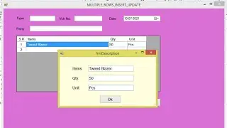 VB.net | Add Row to Datagridview From Another Form using VB.net | Amandeep Bumrah