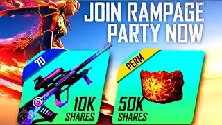 join rampage party now redeem code/join rampage party now free fire/get free volcanic fury gloo wall