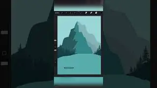 10% TALENT Mountain Scape Illustration in procreate #shorts