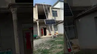 Hoisting Ladder Lift for Solar Panels Installation #solarpanels #solarinstaller #solarsystem